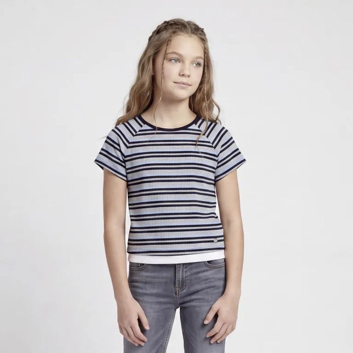ELV - Camiseta para Niña con Rayas  Manga corta Elv