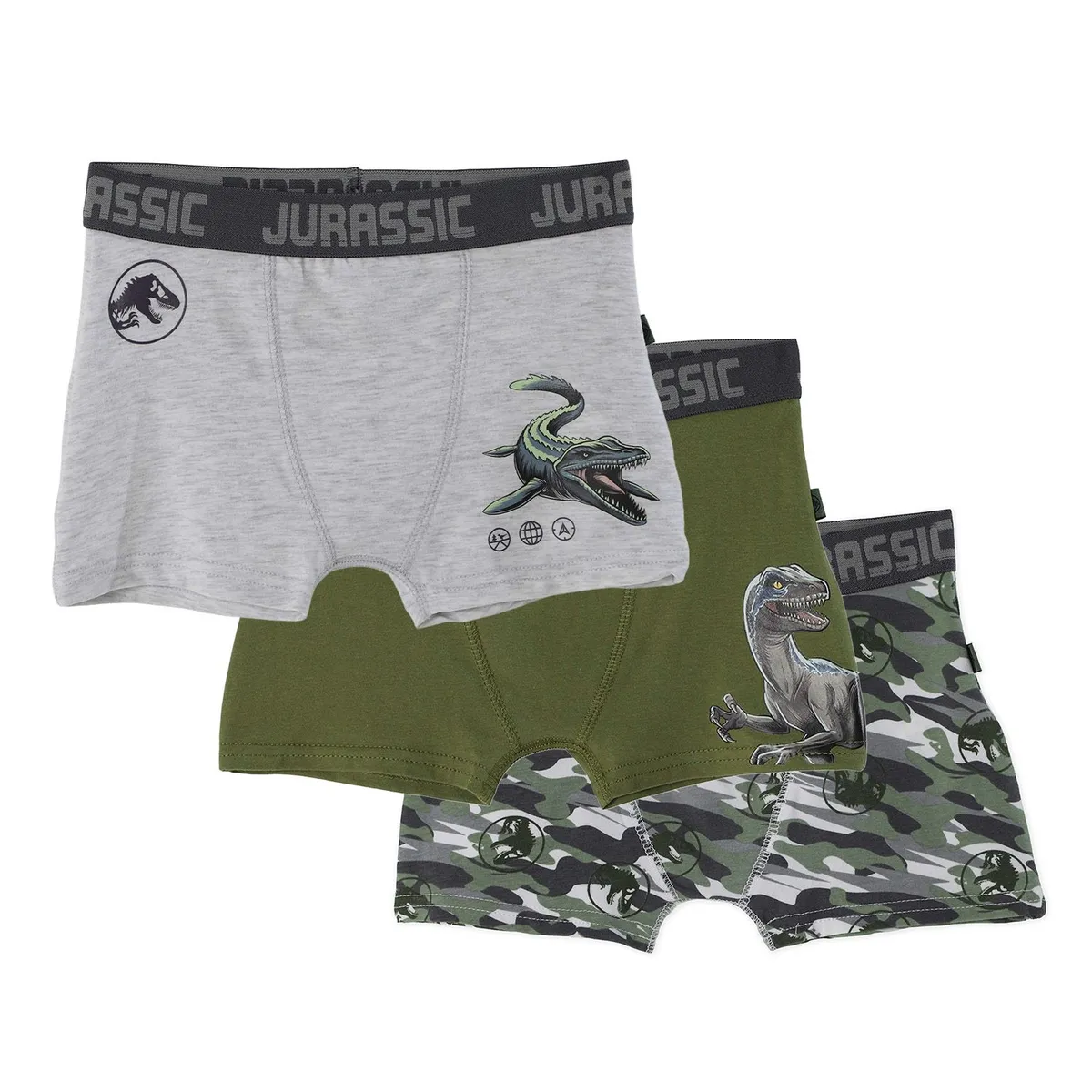 JURASSIC WORLD - Boxer para Niño Pack de 3 unidades de Algodón Jurassic World