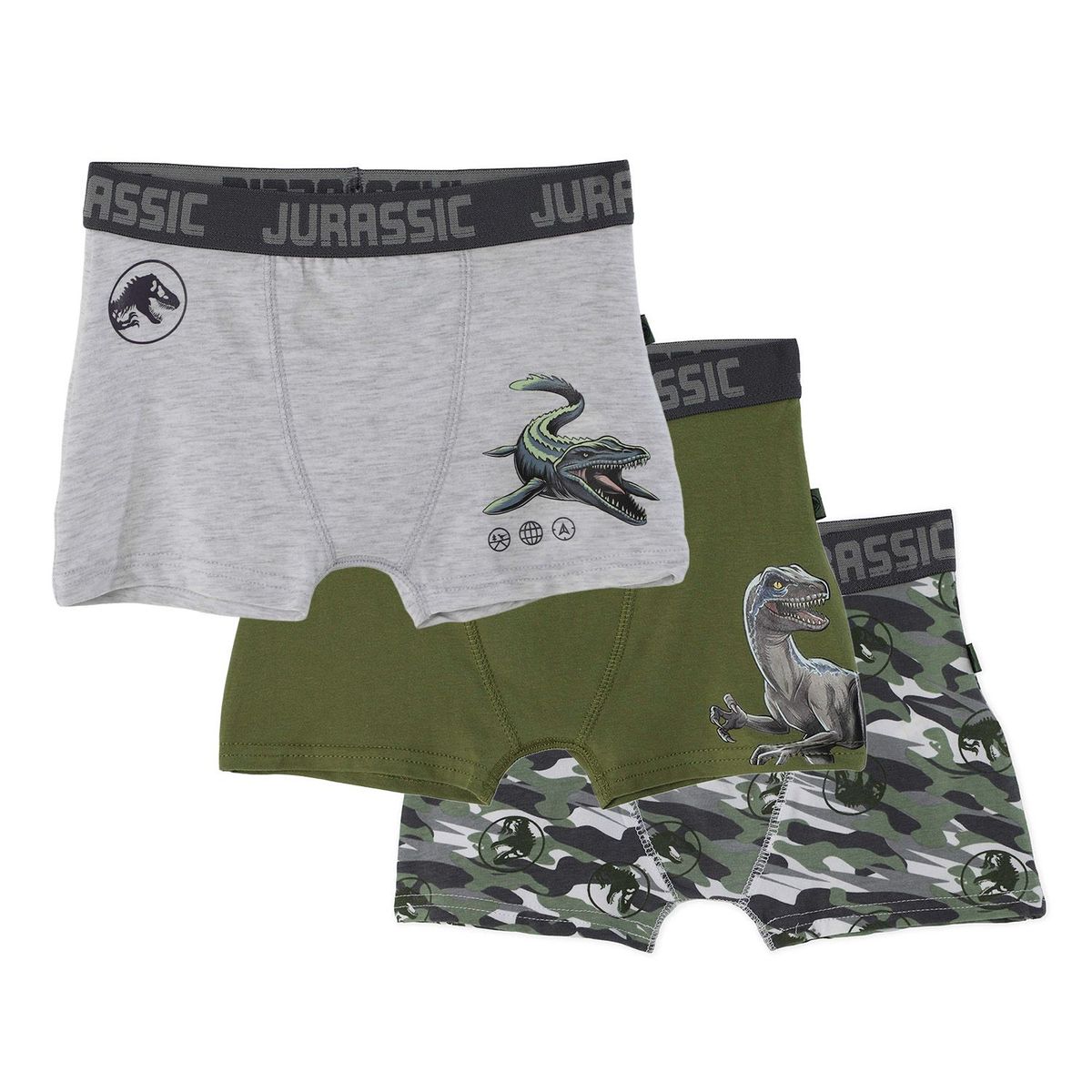 JURASSIC WORLD - Boxer para Niño Pack de 3 unidades de Algodón Jurassic World
