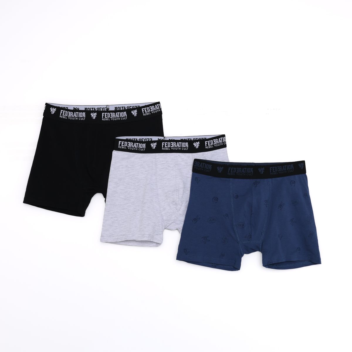 FEDERATION - Boxer para Niño Pack de 3 unidades de Algodón Federation