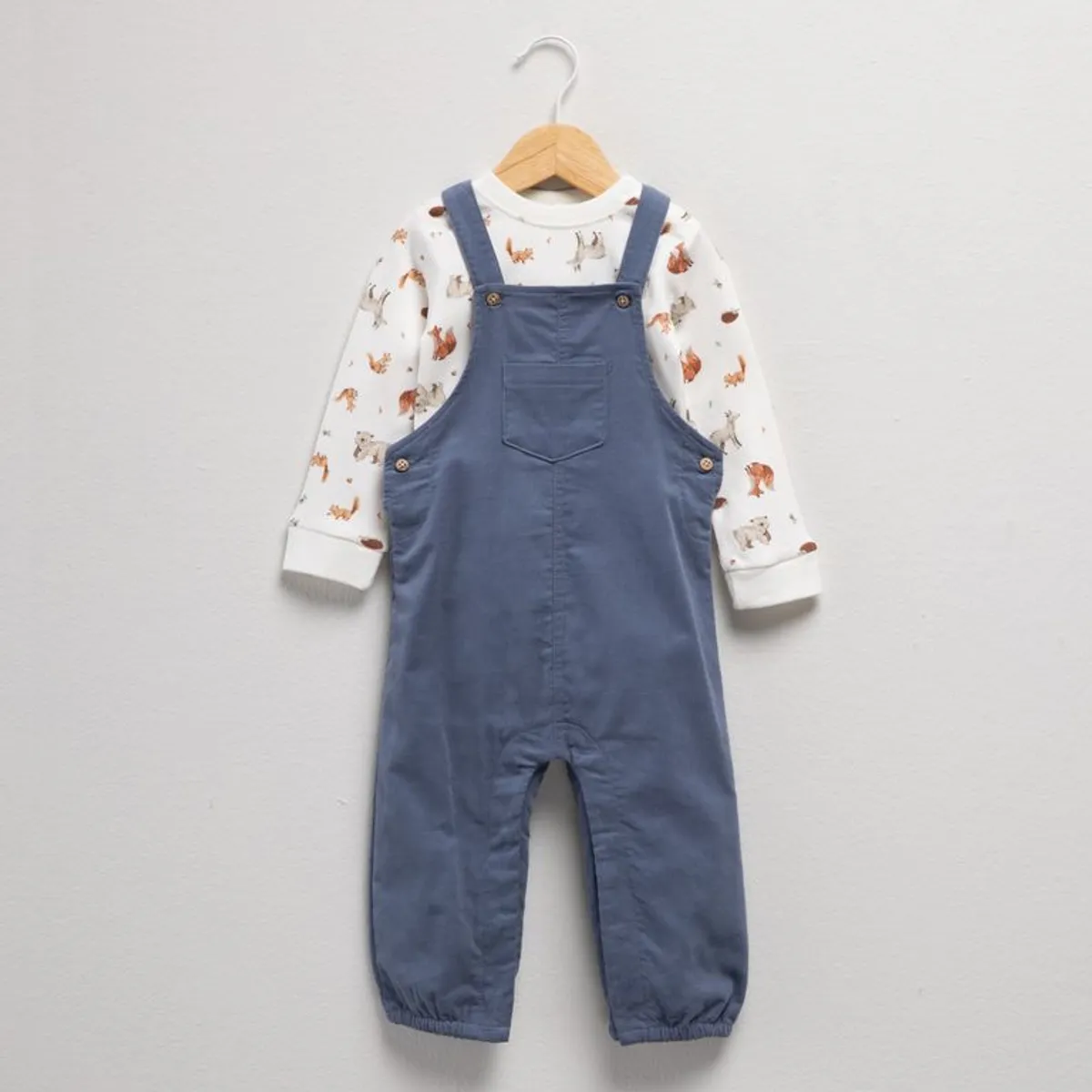 YAMP - Conjunto Jardinera + Body manga larga para Bebé niño en Algodón Yamp