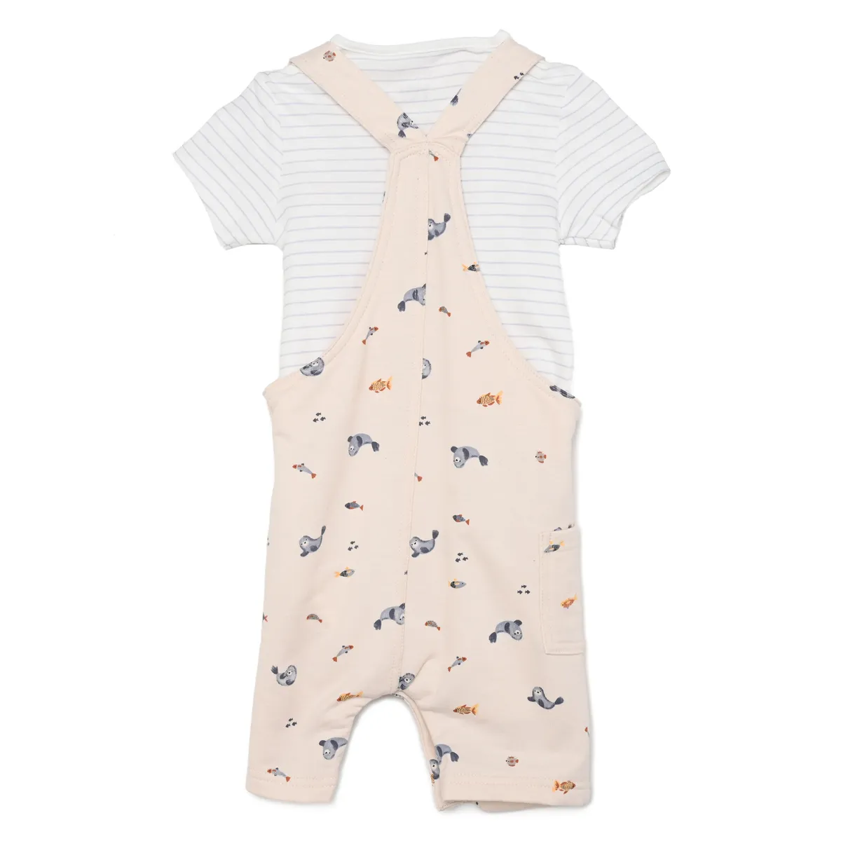 YAMP - Conjunto Overol + Body manga corta para Bebé niño en Algodón Yamp
