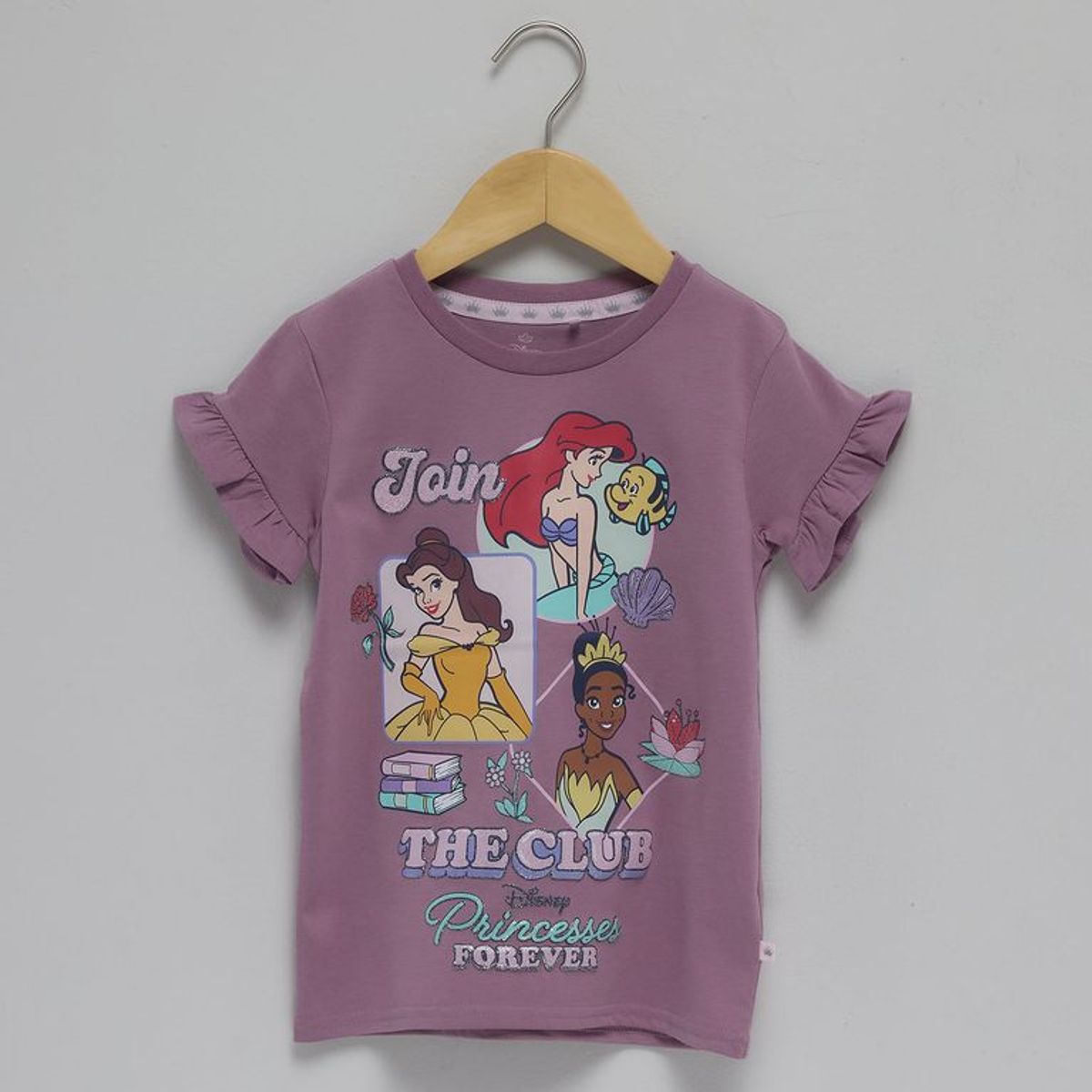 PRINCESS - Camiseta para Niña con Estampado Manga corta de Algodón Princess