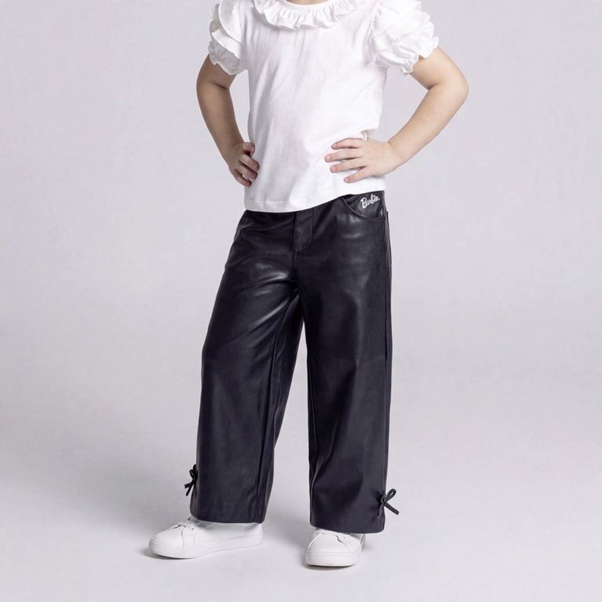 BARBIE - Pantalón para Niña Efecto cuero Barbie