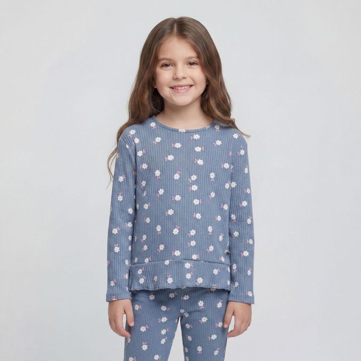 YAMP - Camiseta manga larga de Niña de Algodón Yamp