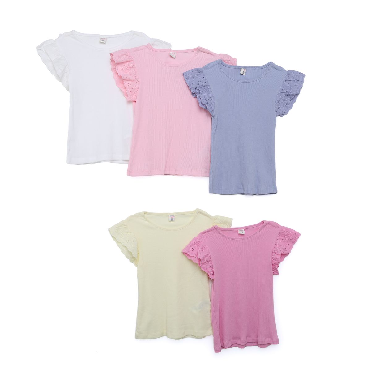 YAMP - Camiseta para Niña Pack de 5 unidades Sin Mangas de Algodón Yamp