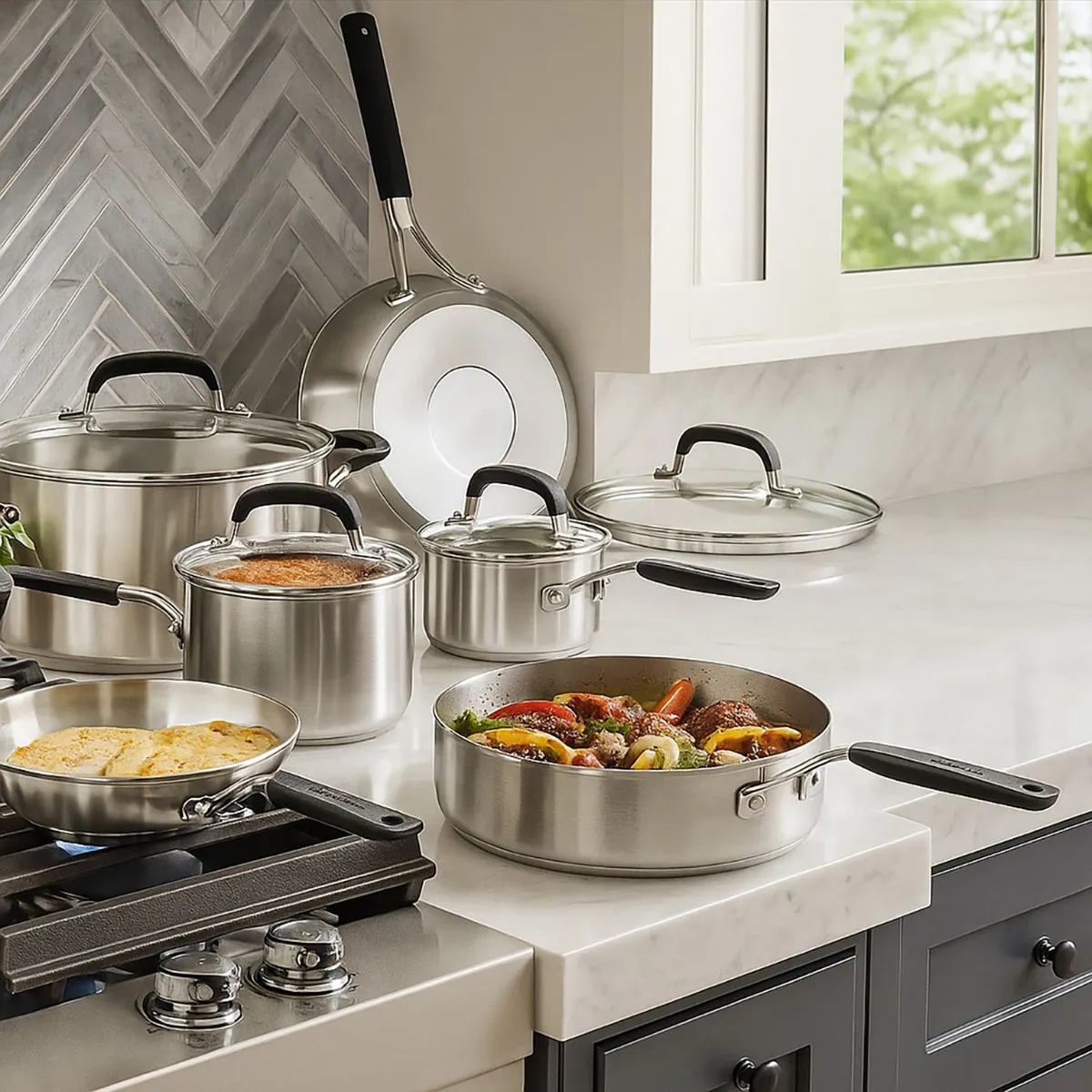 KITCHENAID - Juego de Ollas Kitchenaid 10Pzs Acero inoxidable