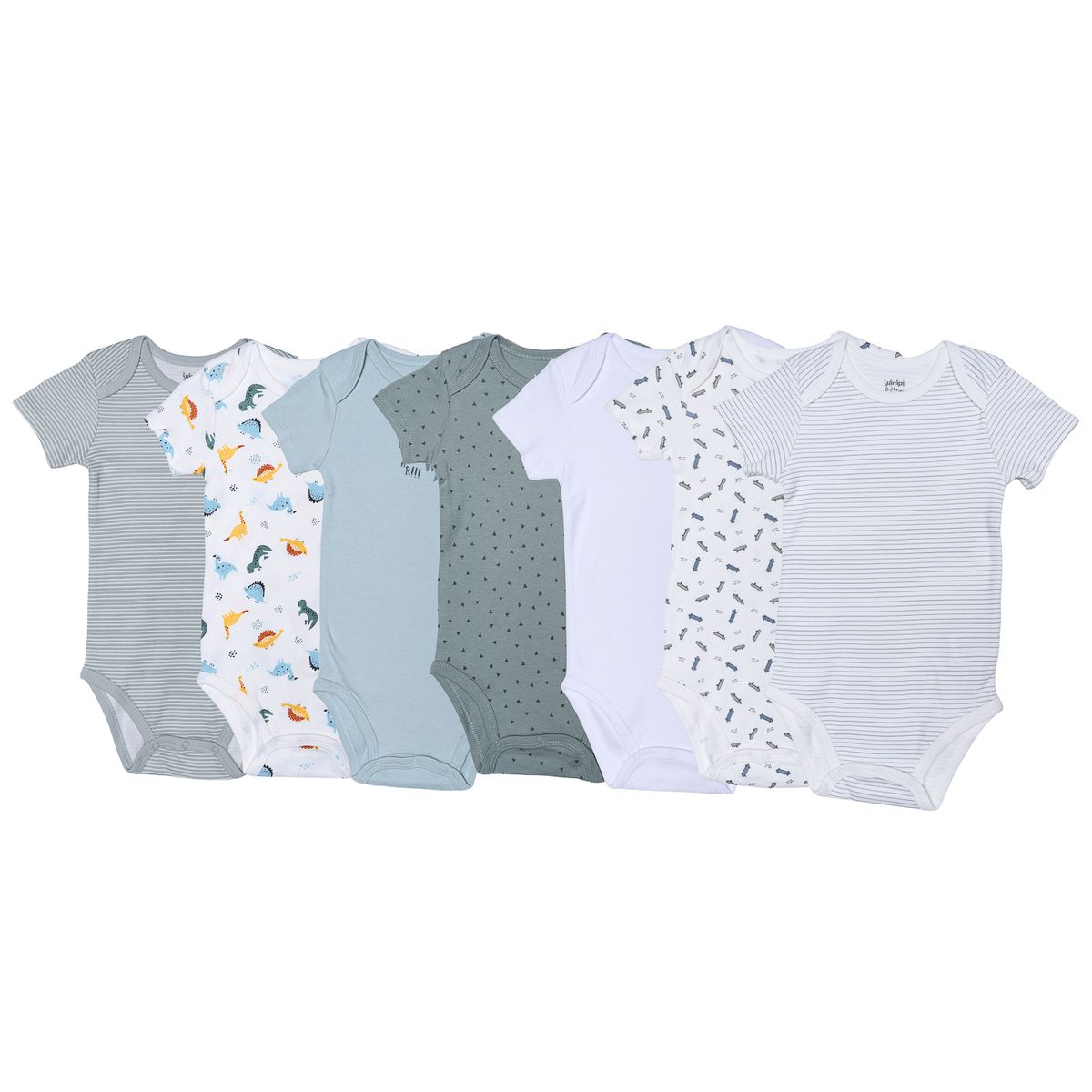 YAMP - Bodies Para Bebé niño Pack de 7 unidades de Algodón Yamp