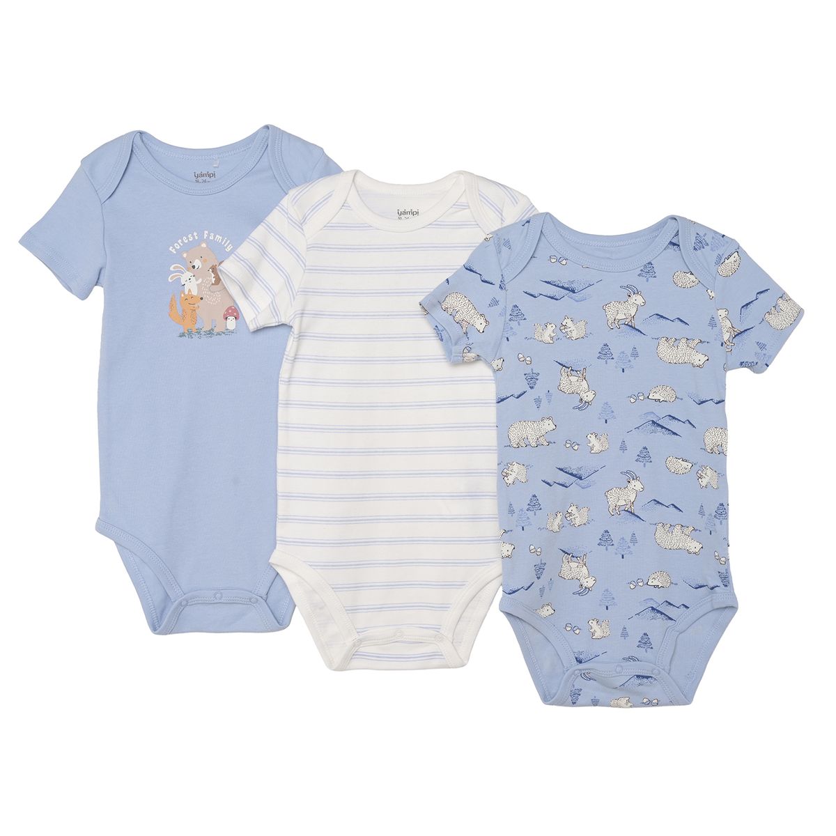 YAMP - Bodies Para Bebé niño Pack de 3 unidades de Algodón Yamp
