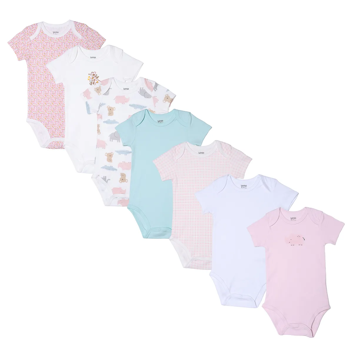 YAMP - Bodies Para Bebé niña Pack de 7 unidades de Algodón Yamp
