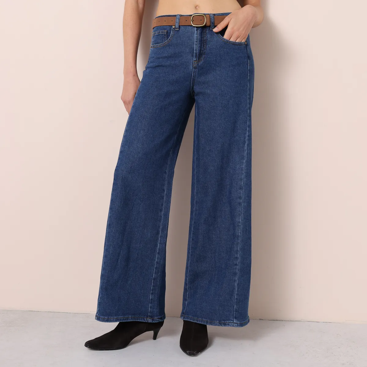 UNIVERSITY CLUB - Jean Wide leg Mujer Tiro medio de Algodón University Club