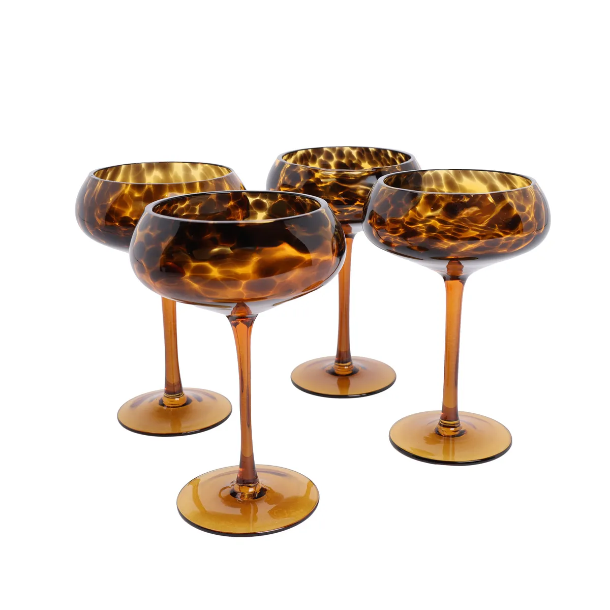 BASEMENT HOME - Set 4 Copas Coctel Leopardo 240 ml Vidrio Basement Home