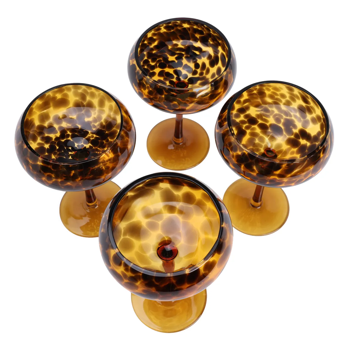 BASEMENT HOME - Set 4 Copas Coctel Leopardo 240 ml Vidrio Basement Home
