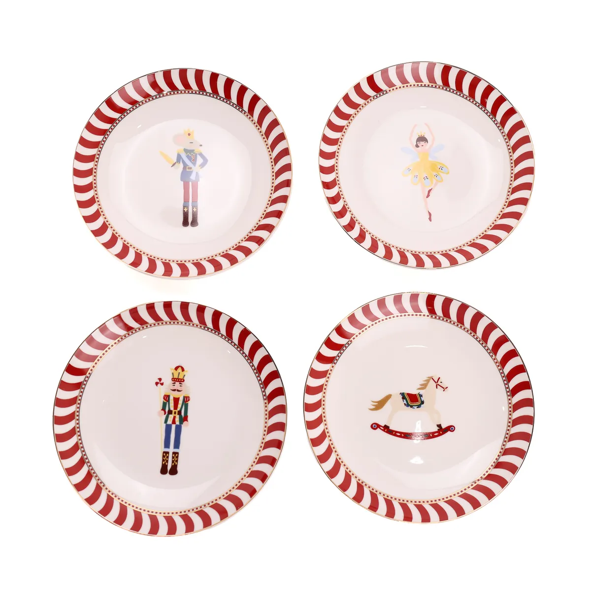 ROBERTA ALLEN - Set 4 Platos 15 Cm + Caja Navidad Roberta Allen