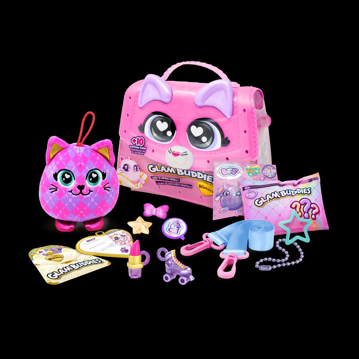 GLAM BUDDIES - Juego de Rol Glam Buddies Bolso De Gatitos Con Peluche