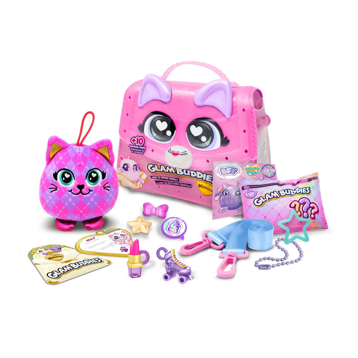 GLAM BUDDIES - Juego de Rol Glam Buddies Bolso De Gatitos Con Peluche