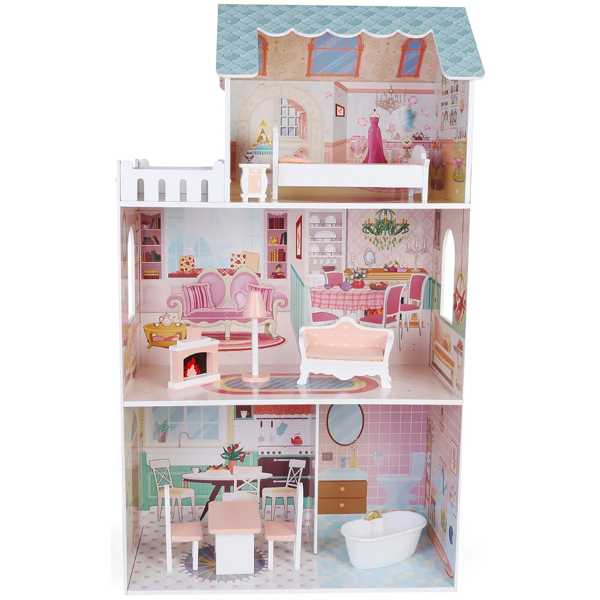 SCOOP - Casa de muñecas Leia Scoop Incluye 10 accesorios