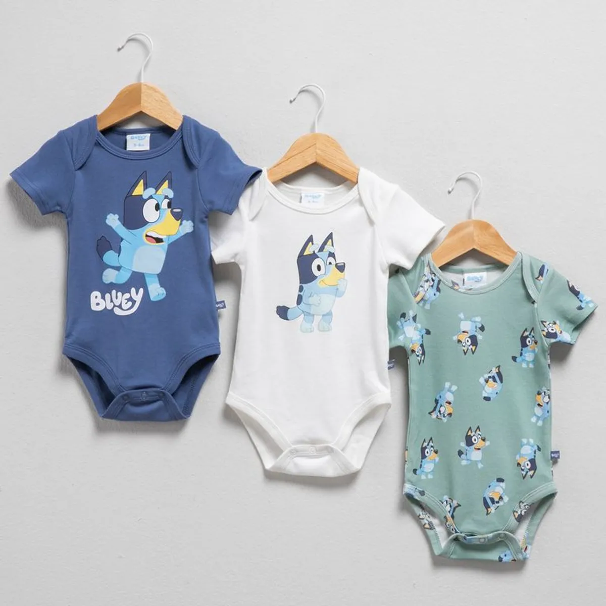 BLUEY - Bodies para Bebé niño pack de 3 unidades de Algodón Bluey