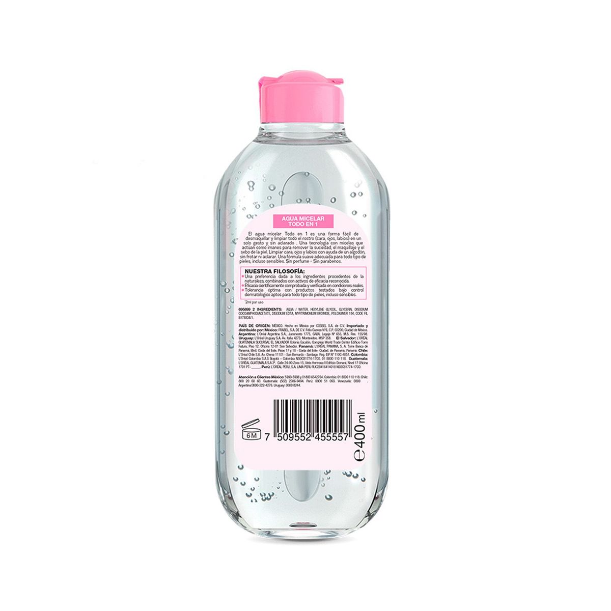 GARNIER - Agua Micelar Todo en 1 Garnier para Todo tipo de piel 400 ml
