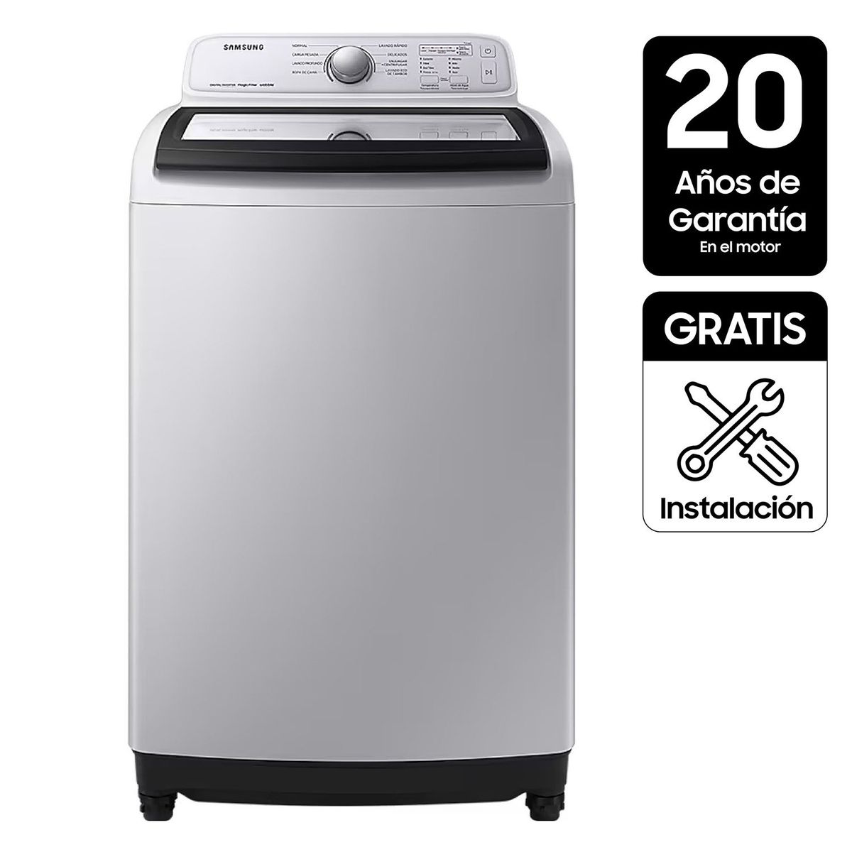 SAMSUNG - Lavadora Samsung Carga Superior 19 KG WA19T7G6DWY/CO.
