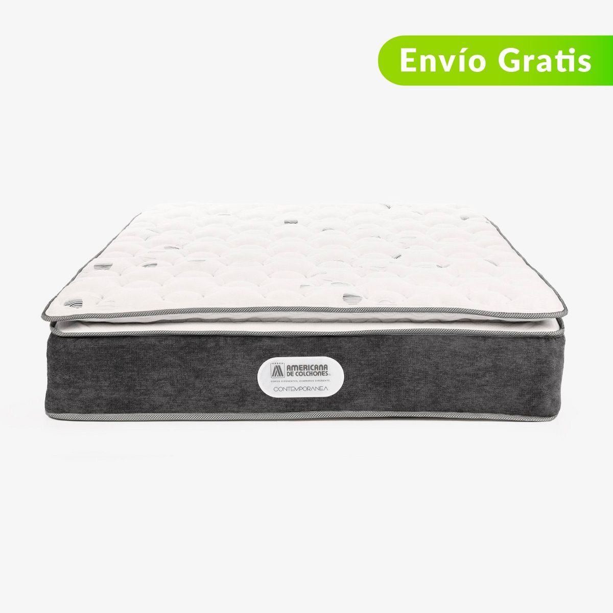 AMERICANA DE COLCHONES - Colchón Doble Firmeza Media Ortopédico Resortado con Pillow Non Flip 140 x 190 cm Americana de Colchones