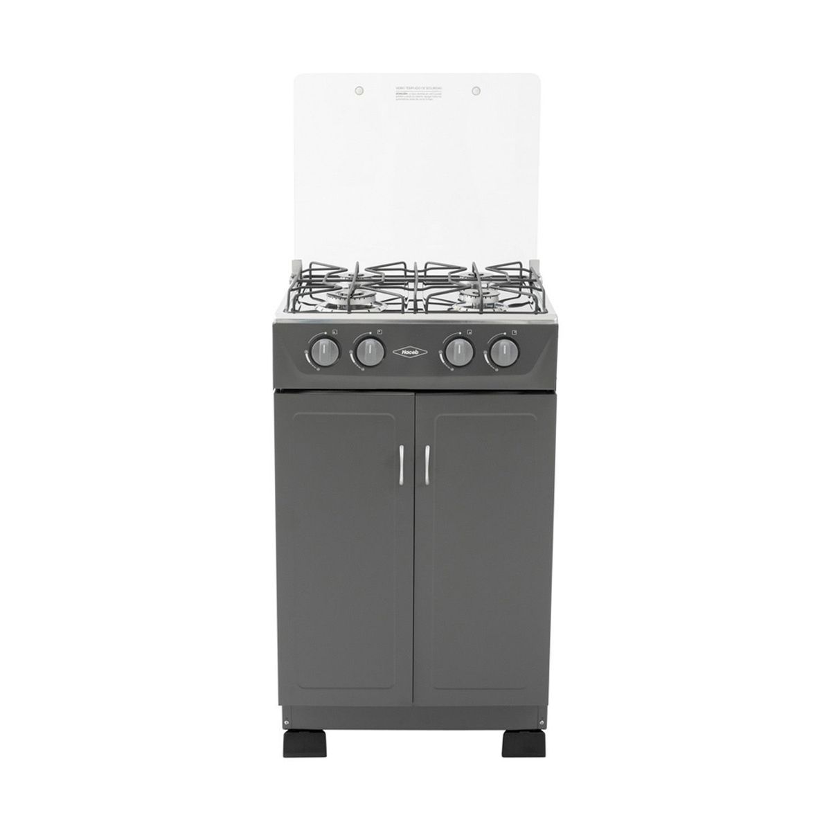 HACEB - Estufa Haceb Romero Gabinete Vidrio Gas Natural Plata