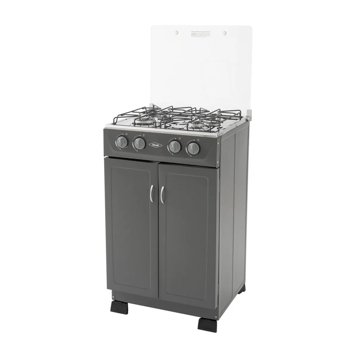 HACEB - Estufa Haceb Romero Gabinete Vidrio Gas Natural Plata