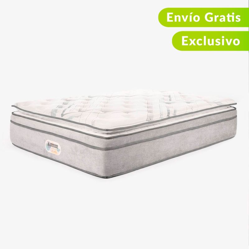AMERICANA DE COLCHONES - Colchón King Firmeza Media Ortopédico Resortado con Pillow Premium Top 200 x 200 cm + Almohada Americana de Colchones - 0% Interés a 3 Cuotas Pagando con tu CMR Banco Falabella