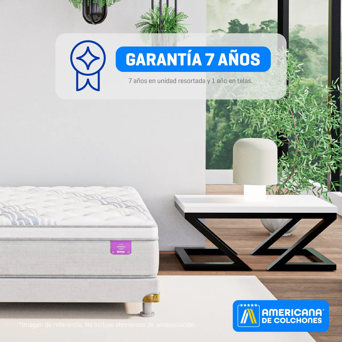 AMERICANA DE COLCHONES - Colchón Doble Firmeza Media Ortopédico Resortado con Pillow Premium Top 140 x 190 cm + Almohada Americana de Colchones