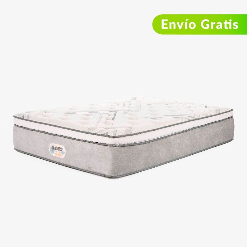 AMERICANA DE COLCHONES - Colchón Queen Firmeza Media Ortopédico Resortado con Pillow Premium Top 160 x 190 cm + Almohada Americana de Colchones 0% Interés a 3 y  6 Cuotas Pagando con tu CMR Banco Falabella