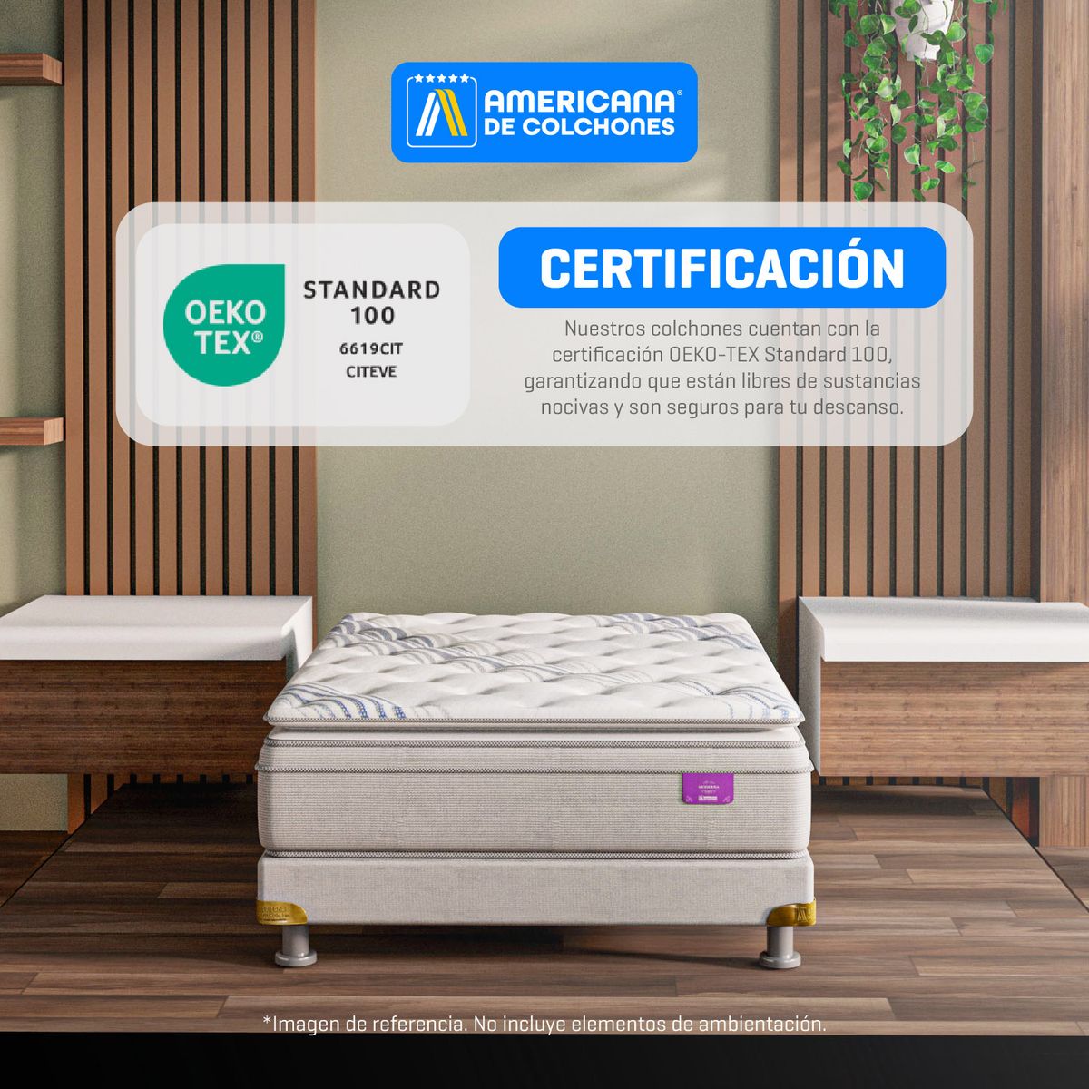 AMERICANA DE COLCHONES - Colchón Sencillo Firme Ortopédico Resortado con Pillow Best Dream 100 x 190 cm + Almohada Americana de Colchones