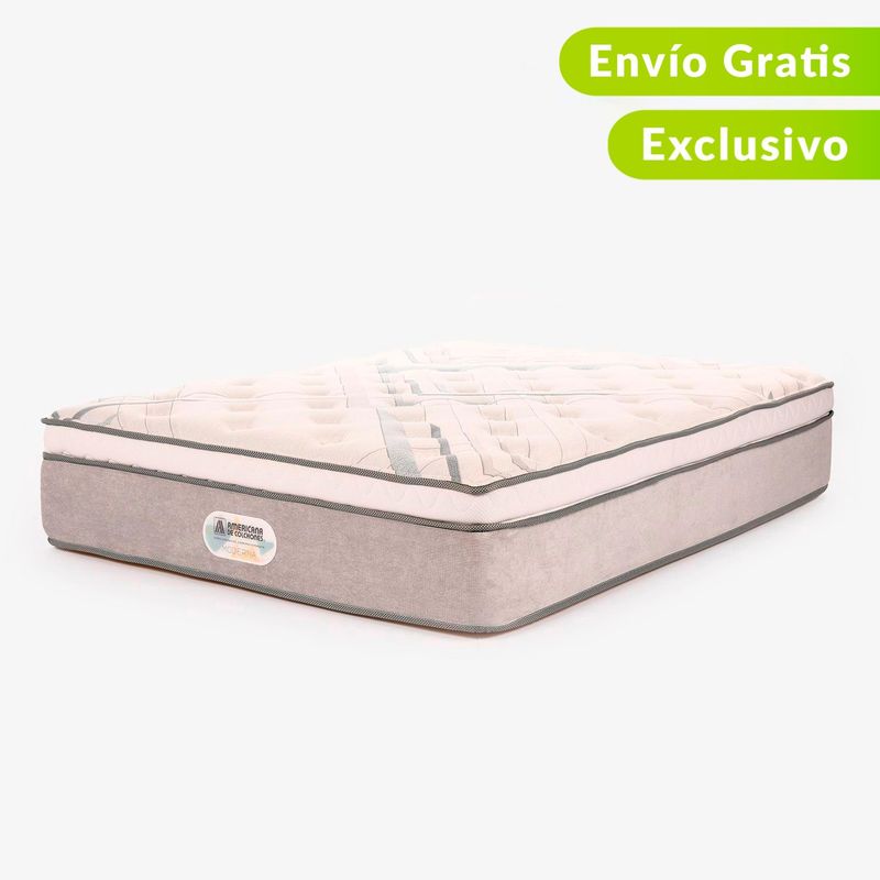 AMERICANA DE COLCHONES - Colchón Doble Firmeza Media Ortopédico Resortado con Pillow Best Dream 140 x 190 cm + Almohada Americana de Colchones - 0% Interés a 3, 6 o 12 Cuotas Pagando con tu CMR Banco Falabella