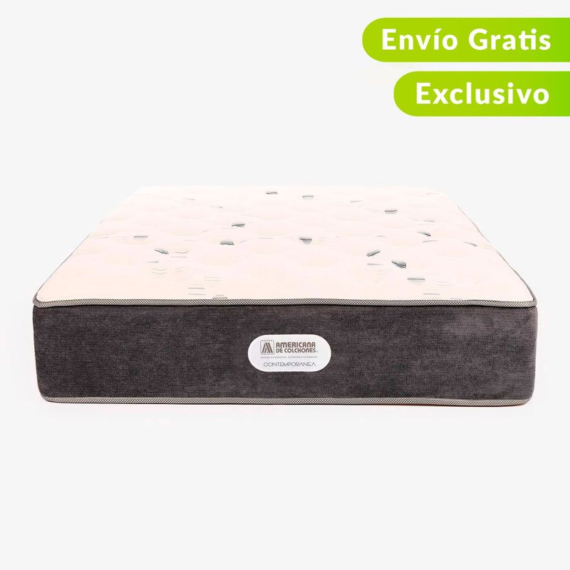 AMERICANA DE COLCHONES - Colchón Sencillo Firmeza Media Ortopédico Resortado American Silver 100 x 190 cm + Almohada Americana de Colchones - 0% Interés a 3, 6 o 12 Cuotas Pagando con tu CMR Banco Falabella