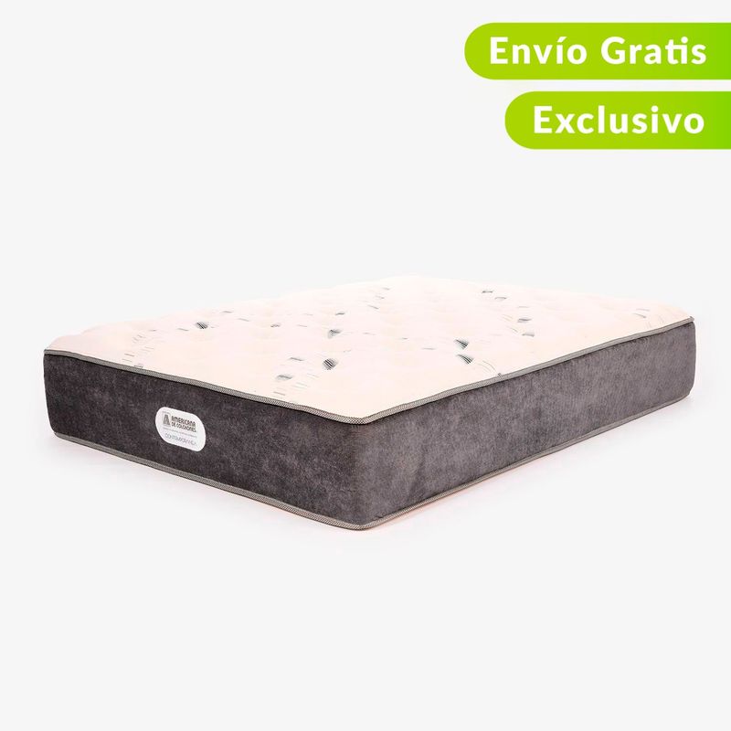 AMERICANA DE COLCHONES - Colchón Doble Firmeza Media Ortopédico Resortado American Silver 140 x 190 cm + Almohada Americana de Colchones - 0% Interés a 3 Cuotas Pagando con tu CMR Banco Falabella