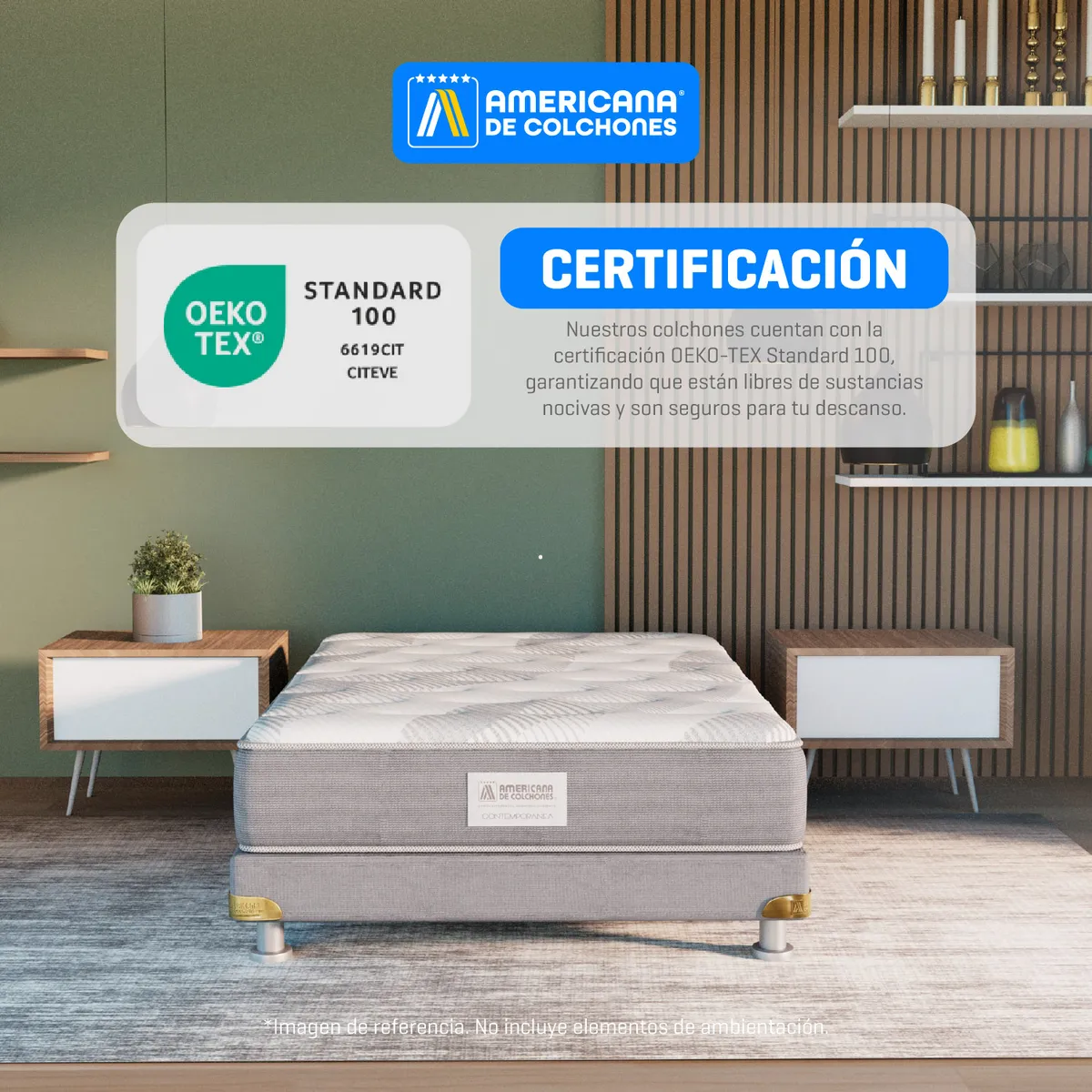 AMERICANA DE COLCHONES - Colchón Doble Firmeza Media Ortopédico Resortado American Silver 140 x 190 cm + Almohada Americana de Colchones