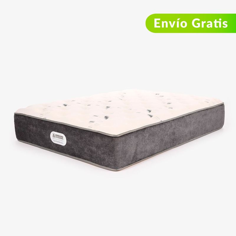 AMERICANA DE COLCHONES - Colchón Queen Firmeza Media Ortopédico Resortado American Silver 160 x 190 cm + Almohada Americana de Colchones - 0% Interés a 3 Cuotas Pagando con tu CMR Banco Falabella