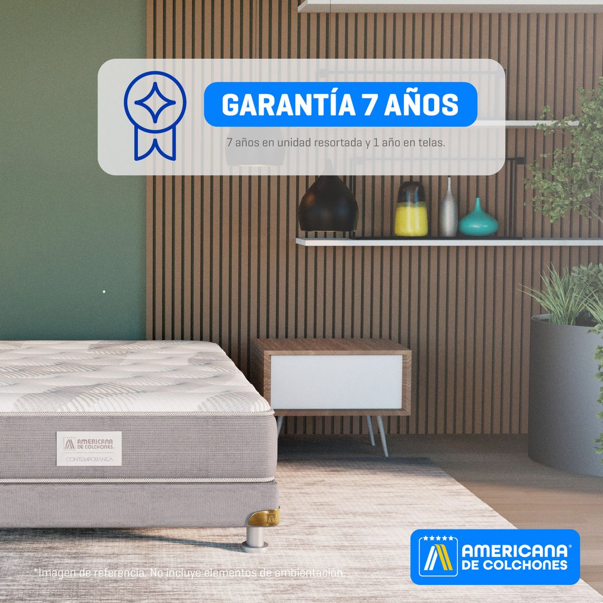 AMERICANA DE COLCHONES - Colchón King Firmeza Media Ortopédico Resortado American Silver 200 x 200 cm + Almohada Americana de Colchones