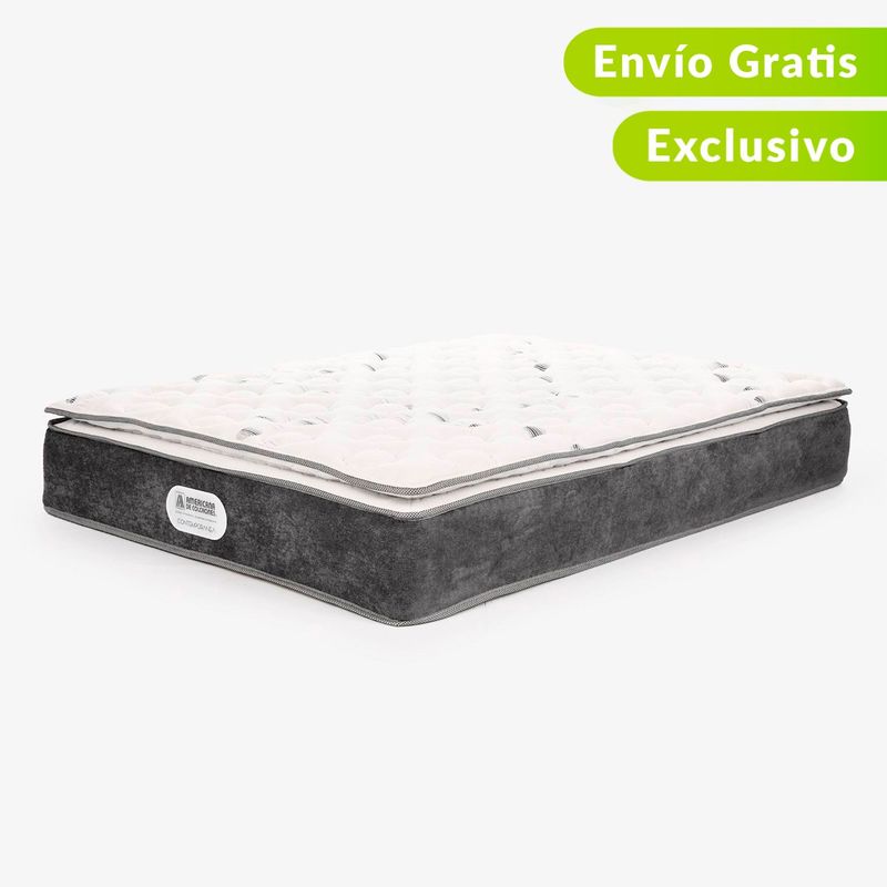 AMERICANA DE COLCHONES - Colchón Doble Firmeza Media Ortopédico Resortado con Pillow American Class 140 x 190 cm + Almohada Americana de Colchones - 0% Interés a 3 Cuotas Pagando con tu CMR Banco Falabella