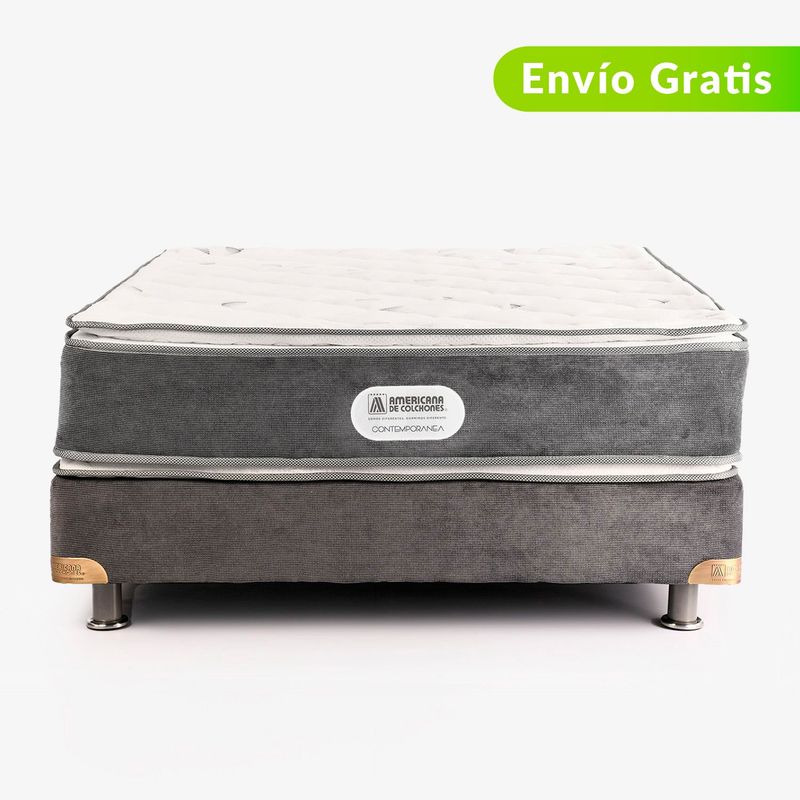 AMERICANA DE COLCHONES - Colchón con Base Cama Sencillo Firme Ortopédico Resortado con Pillow Golden 100 x 190 cm + Almohada Americana de Colchones - 0% Interés a 3, 6 o 12 Cuotas Pagando con tu CMR Banco Falabella