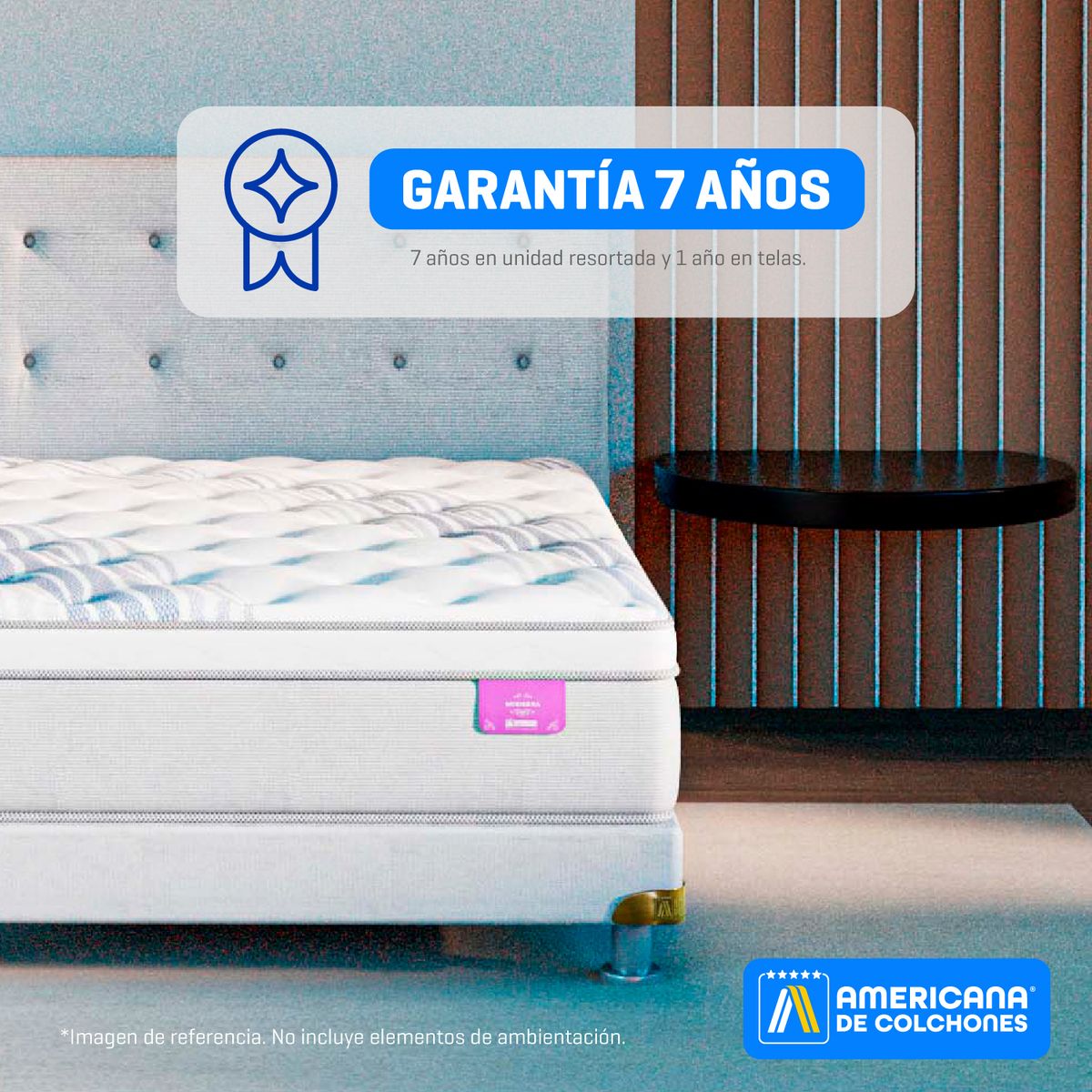 AMERICANA DE COLCHONES - Colchón con Base Cama Queen Firmeza Media Ortopédico Resortado con Pillow Best Dream 160 x 190 cm Americana de Colchones