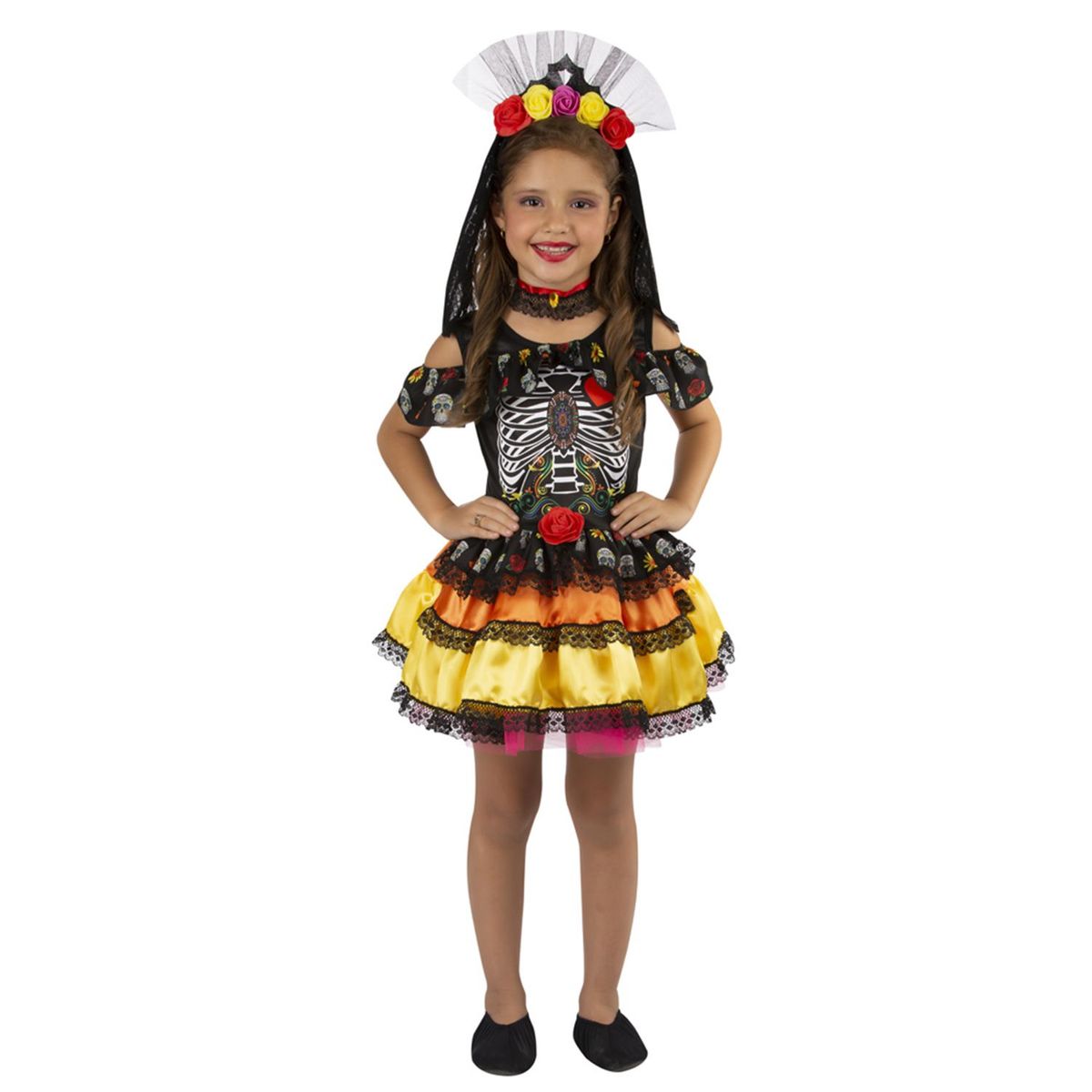 FANTASTIC NIGHT - Disfraz para niña catrina mexicana fantasía