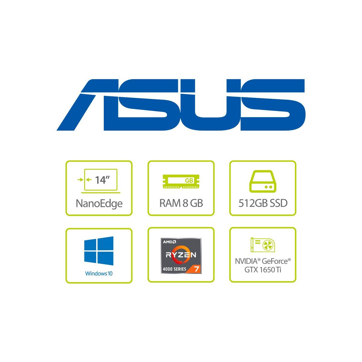 ASUS - PC Gamer Asus ROG Zephyrus G14 GA401 14 pulgadas AMD RYZEN R7 8GB 512GB