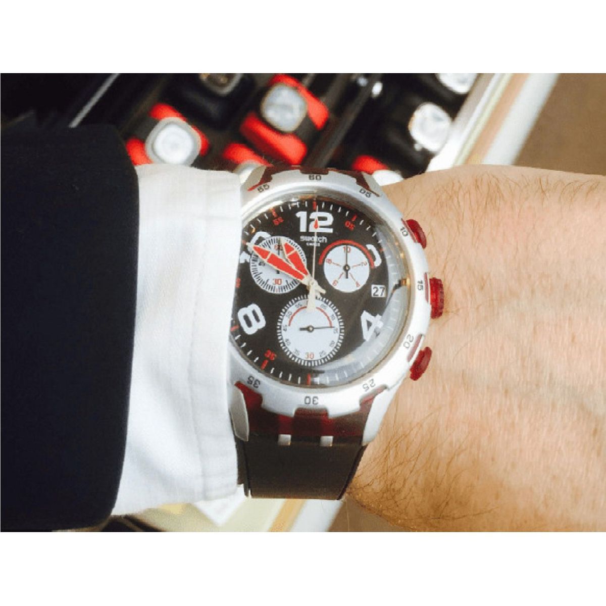 SWATCH - Reloj Hombre Swatch Red Wheel 
