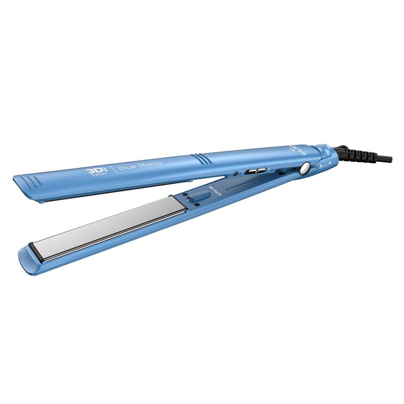 GAMA - Plancha para cabello Gama Elegance Blu Titanio 3D, plancha alisadora para el pelo con placas en titanio