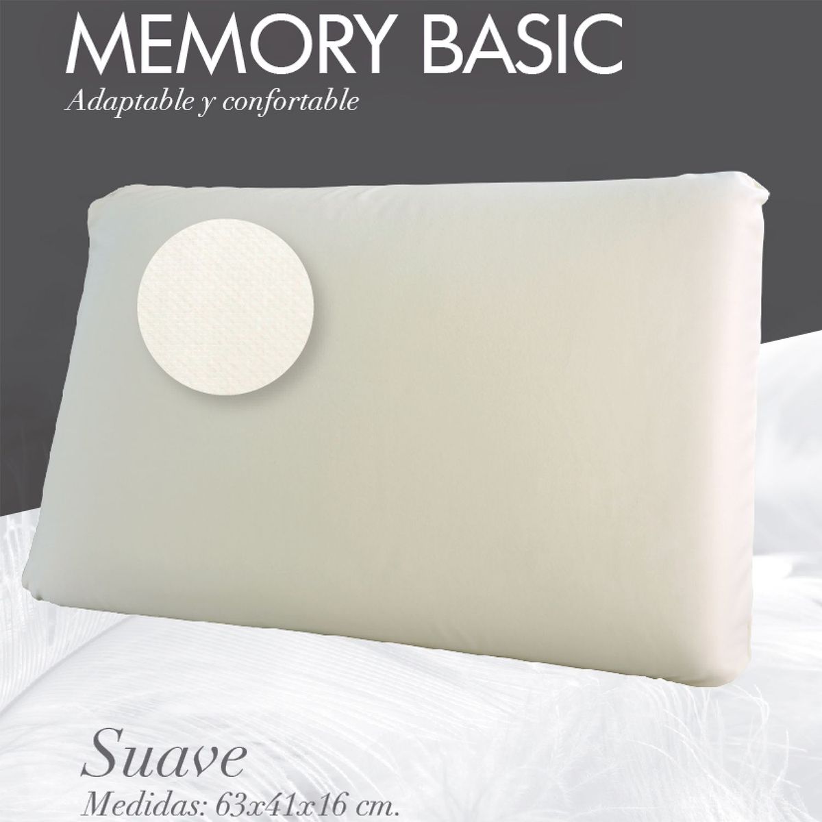 COLCHONES SPRING - Almohada en Espuma con Memoria, Firmeza Media 41 X 63 cm Colchones Spring Memory