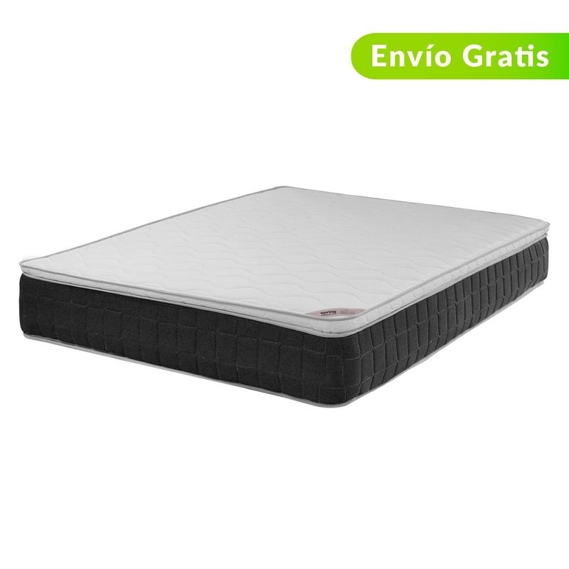COLCHONES SPRING - Colchón con Base Cama Semidoble Firmeza Media Ortopédico con Pillow Resortado Orx Vital 120 x 190 cm Colchones Spring