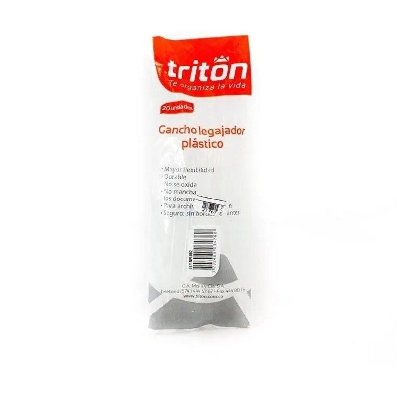 TRITON - Gancho Legajador Plastico x 20 Unidades Triton