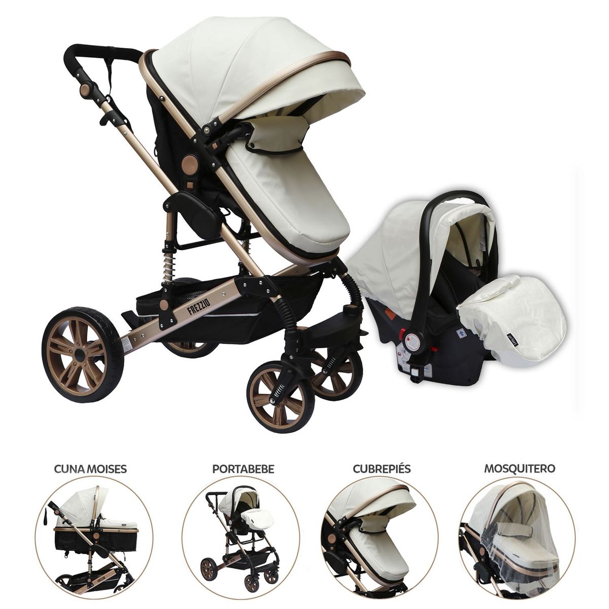 PRIORI - Coche Travel System 4 en 1 Blanco Priori