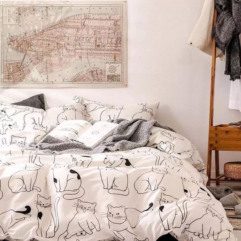 MY HOME STORE - Edredón + Funda de Duvet Gatos