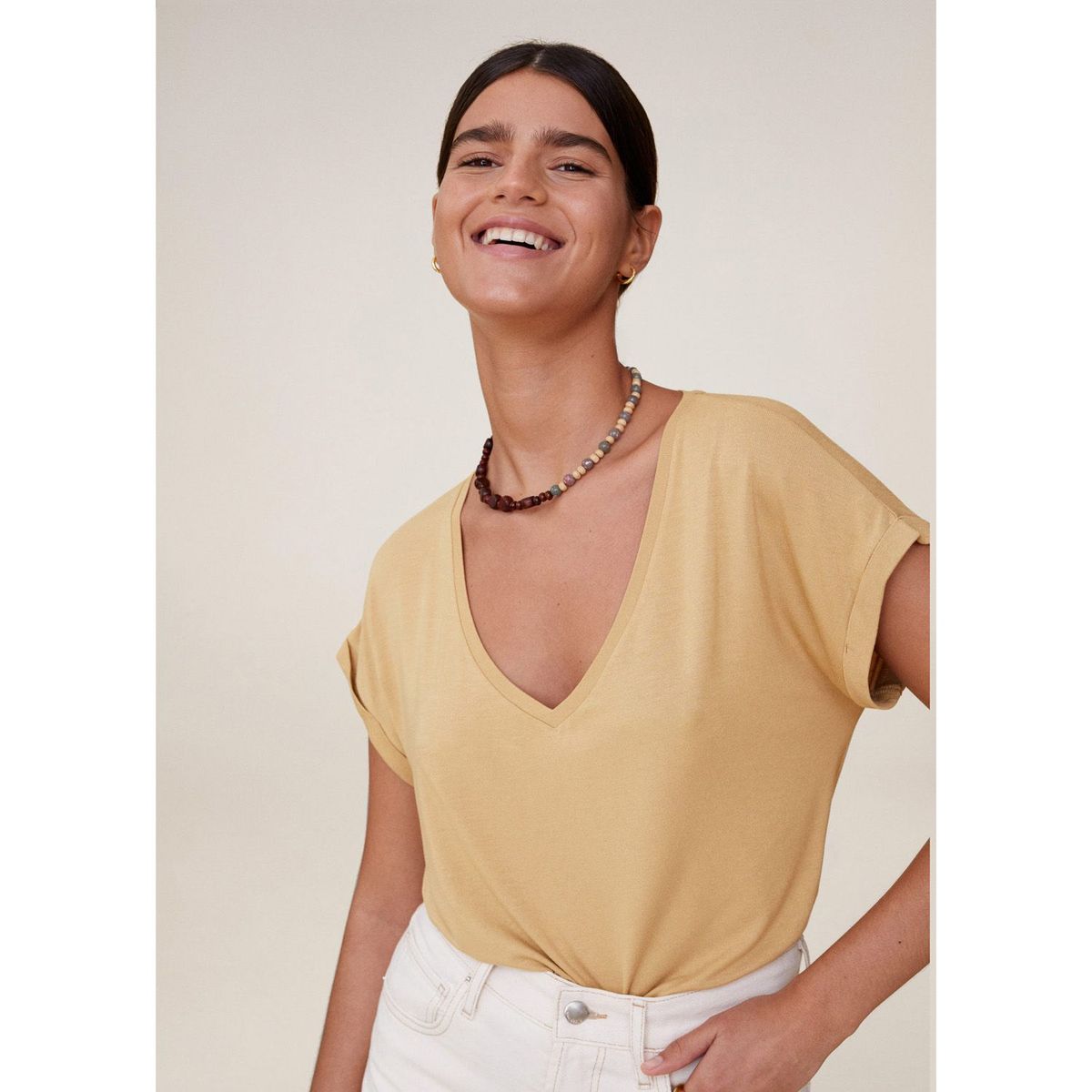 MANGO - Camiseta Mujer Manga corta MANGO